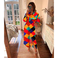 New arrival   exportfashionlong sleevesprinting lapel shirt skirt women's loosecasuallongdress