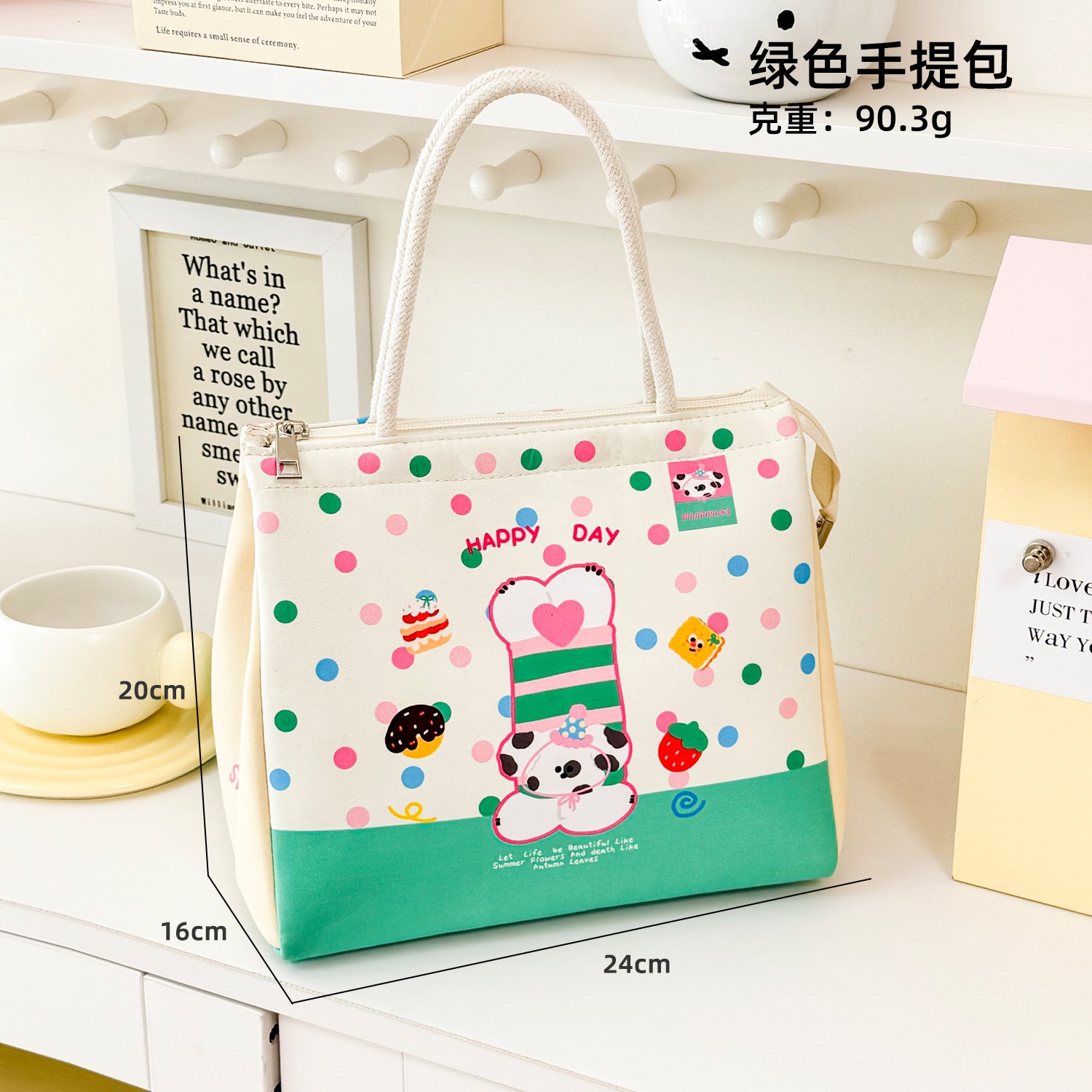 High-value cute lunch box bag Office workers and students carry aluminum foil thermal insulation lunch box bag Portable large-capacity portable bag