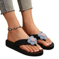 Trendy fashion flip-flops for women, spring/summer 2024, floral comfort beach sandals, thick sole slides, flat, plus size
