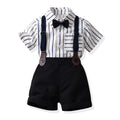 Korean style boys' striped shirt set - new spring collection - kids' spring/summer outfit - stylish boy's clothing - trendy baby boy clothes