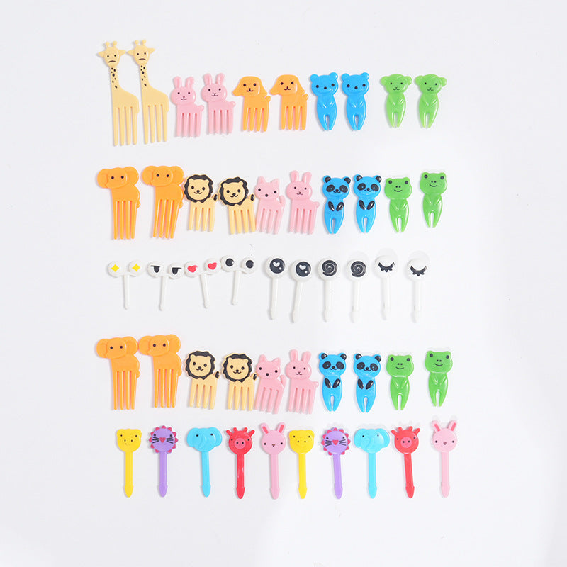 Japanese cartoon fruit picks creative children's food forks cake forks cute animal dessert forks plastic fruit forks