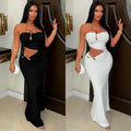 C7696 cross-border   fashion women's sexy bandeau backless bodycon dress