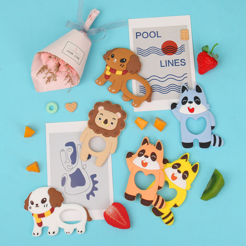 Factory custom toothpaste new cartoon animal bite glue 3 months baby teething significant other food grade silicone toys