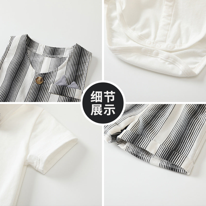 Boys' clothing  new collection: four-piece vest set - gentleman's plaid summer outfit for baby boys