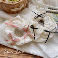 Cute pink polka dot square scarf hair tie head flower 2026 new arrival female classy back of head square large intestine hair tie