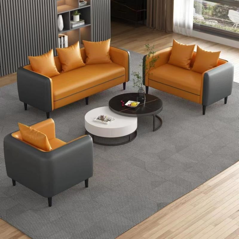 Office sofa leather sofa casual modern office reception guest sofa free combination reception sofa