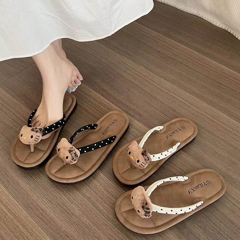2025 summer new arrival flip-flops cute shoes cat fish outwear women's easiest for match soft bottom beach flatscasual wholesale