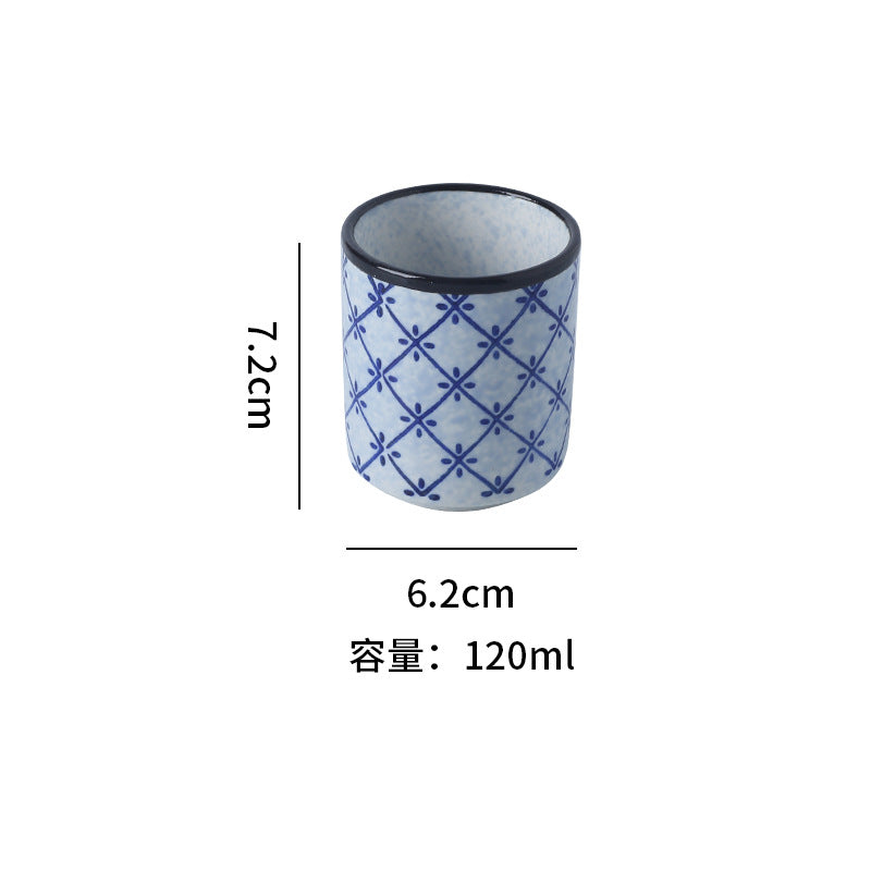 Japanese classic blue pattern tableware hotel style western food plate deep plate for home high-looking rice bowl byron tableware