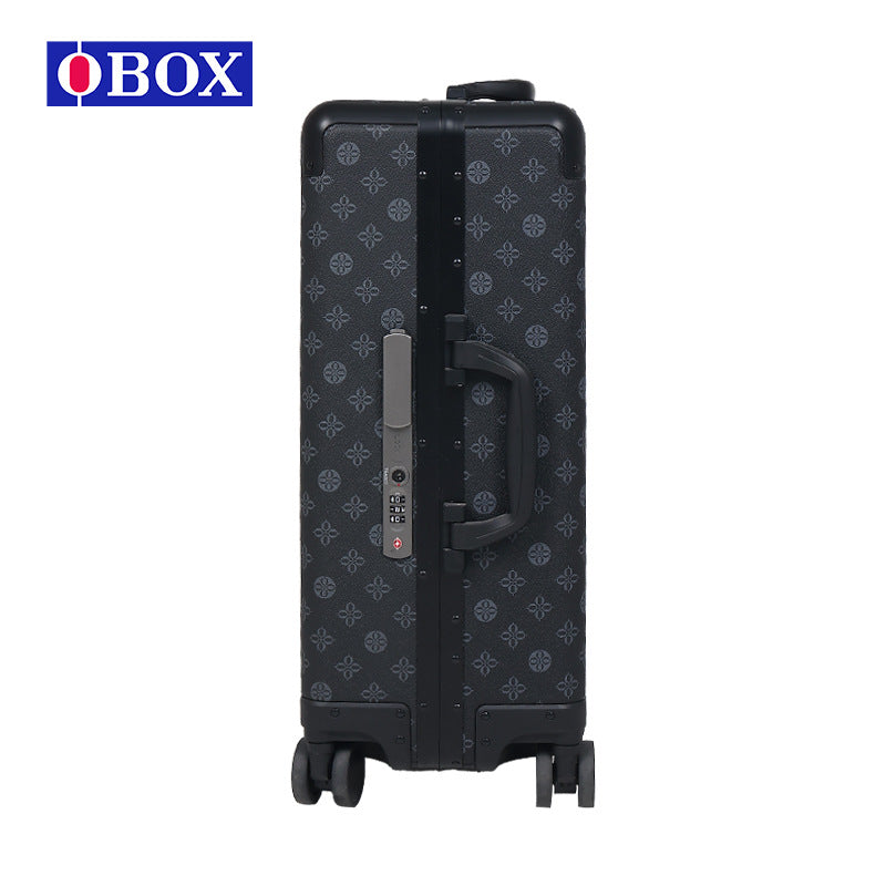 OBOX travel silent money beginning suitcase new fashion leather double-sided jacquard suitcase essential for men and women to travel