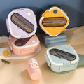divided lunch box, rectangular plastic single-layer lunch box, microwaveable lunch box with handle, fresh-keeping box