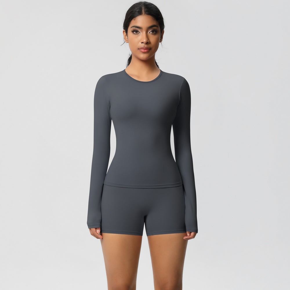 European and american nude feel brushed solid color yoga outfit set - quick-dry, breathable, 8-piece running & fitness activewear set for women