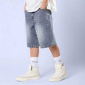 Kids' boys' summer lightweight pants - stylish new denim shorts for mid-to-large children - summer collection