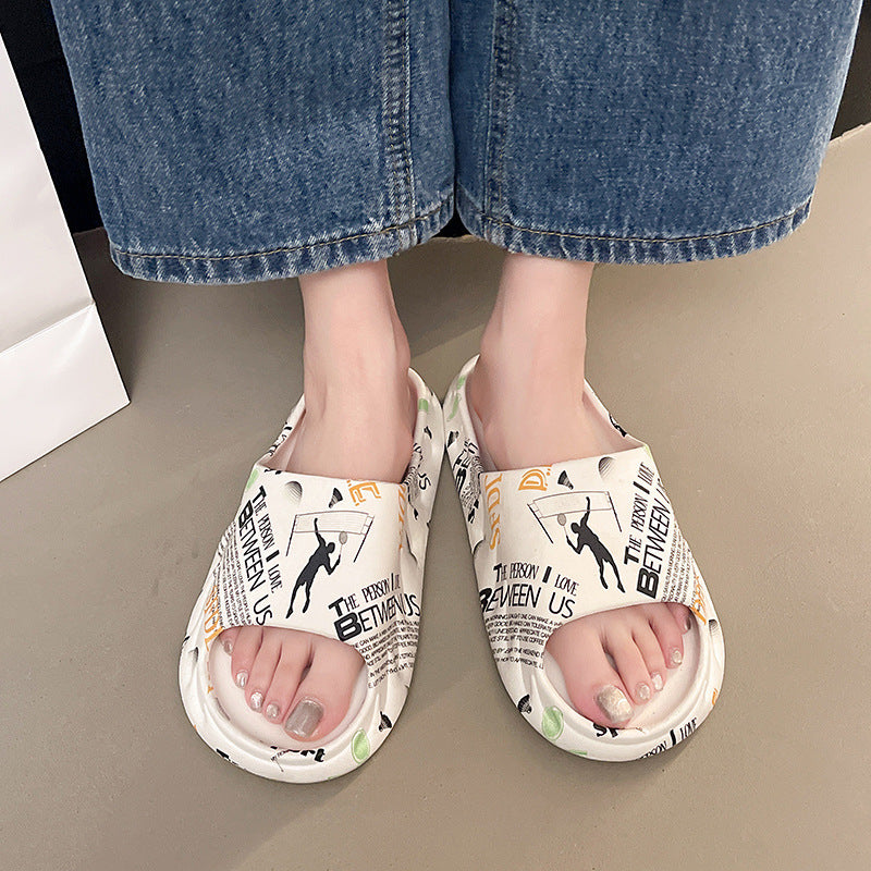 2024 summer new sports ping pong basketball flip-flops - unisex couple's home slippers for outdoor wear - cross-border