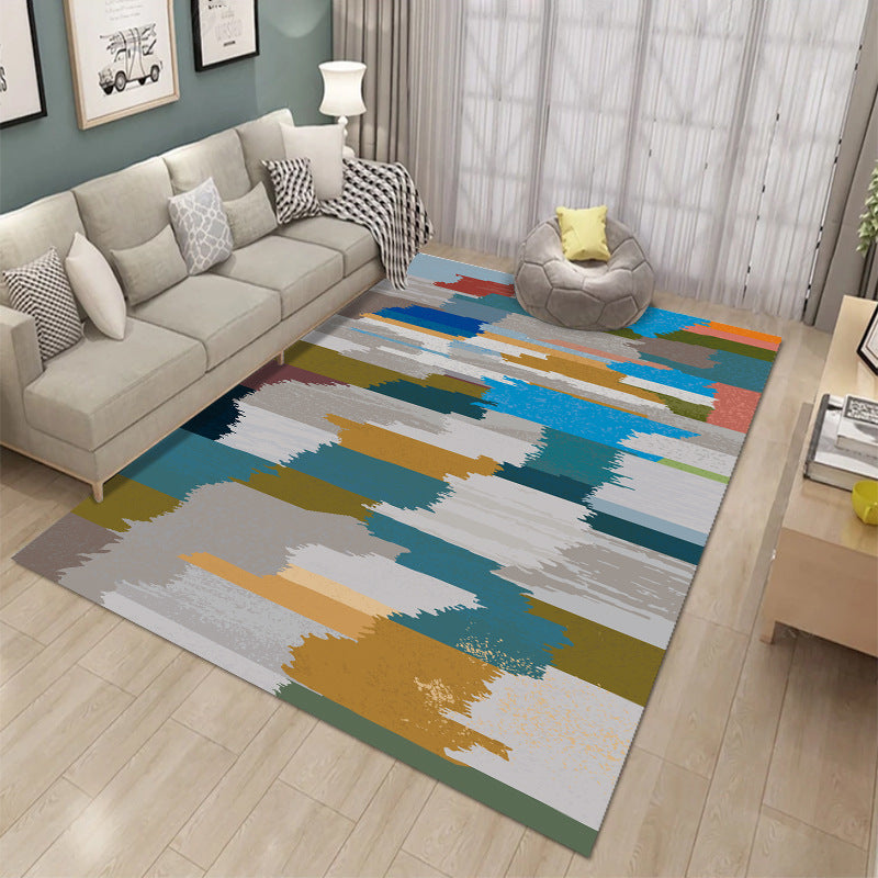 dropshipping living room rug, indoor gilded abstract square print sofa coffee table mat, bedroom bedside rug