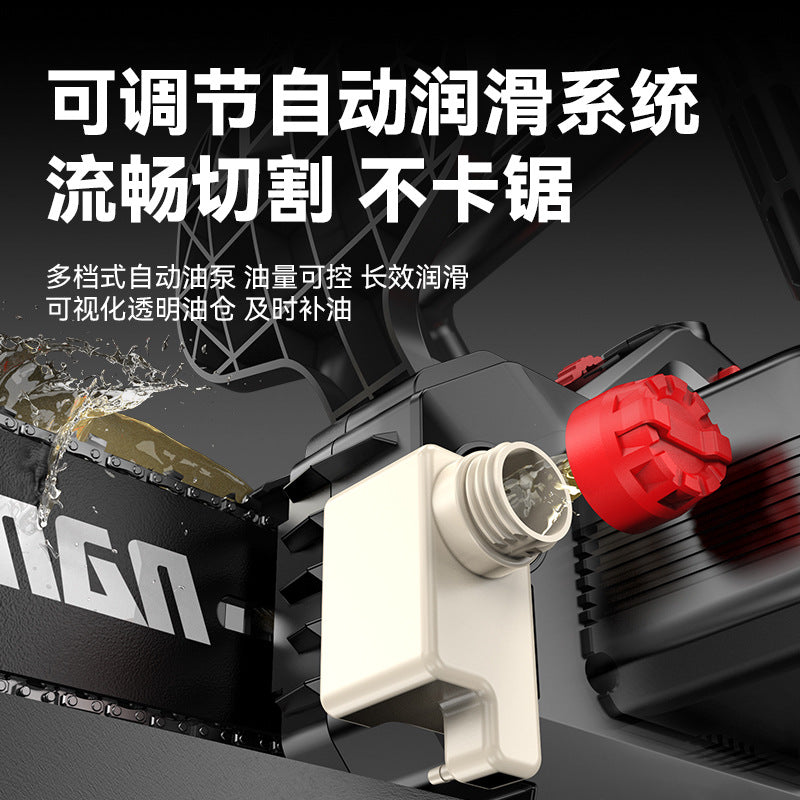 Nanwei brushless lithium electric chain saw rechargeable for home electric saw 12inch logging saw outdoor pruning satchel electric saw