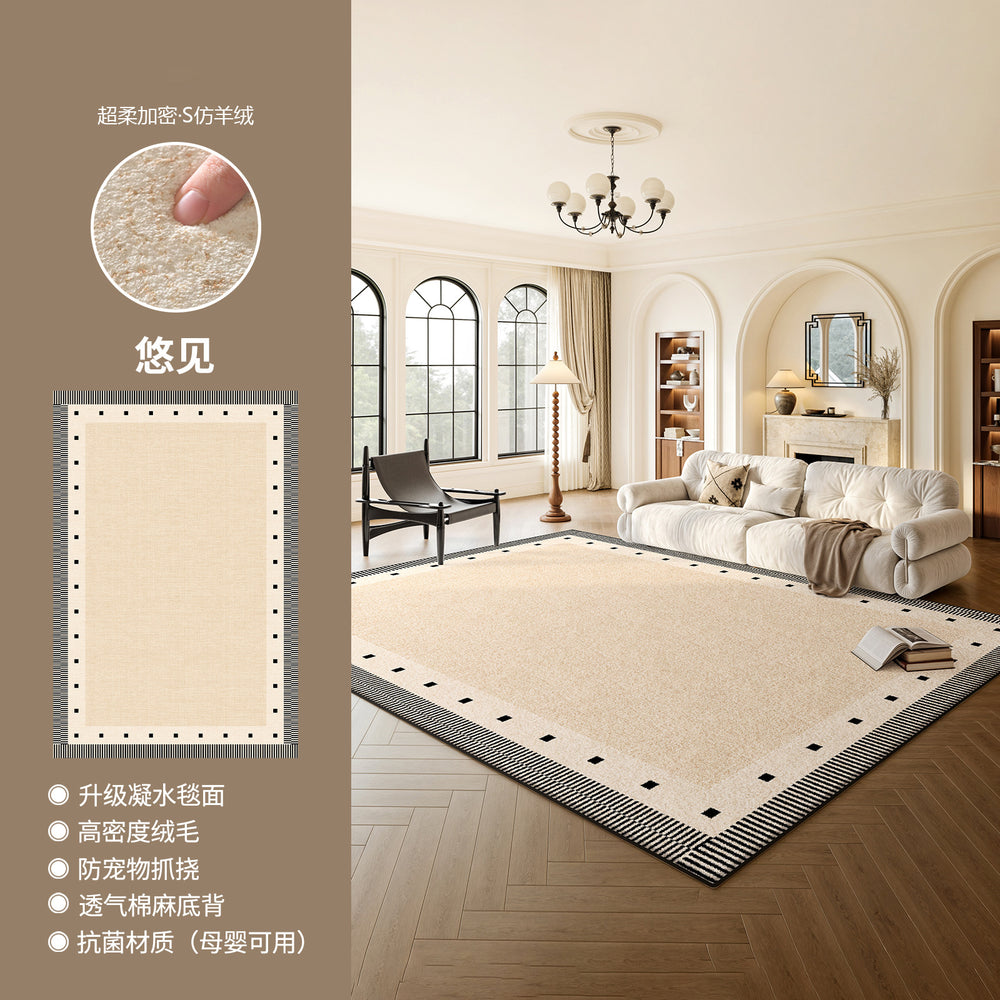 Creamy chic luxury waterproof & stain-resistant rug - new home collection, thickened, customizable, high-end area rug for living room, bedroom, or bedside