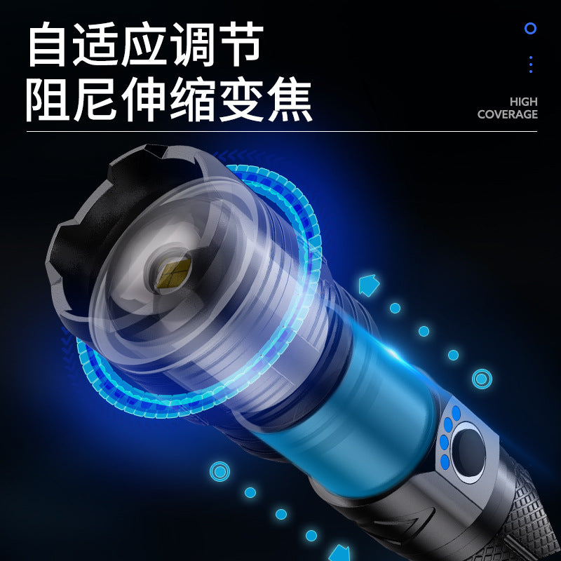 Cross-border hot-selling strong light pen clip flashlight, factory customized 26650 charging flashlight wholesale