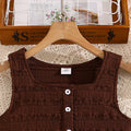 spring/summer girls' outfit: fresh & chic sleeveless top with ruched midi skirt set