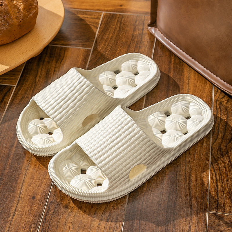 New non-slip home slippers - all-season bath slippers for men and women, soft sole hollow-out design, couple's bathroom drain slippers for dorms