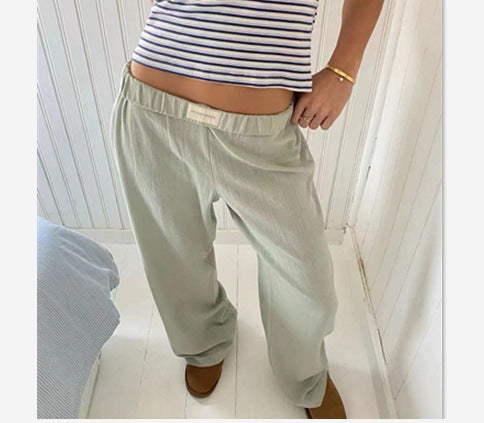 2024 new amazon women's striped wide-leg pants - casual street style, trendy ins fashion, loose fit, high-waisted trousers