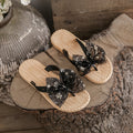 Women's summer flip-flops: glitter bow, soft sole, open-toe sandals for beach & vacation - non-slip