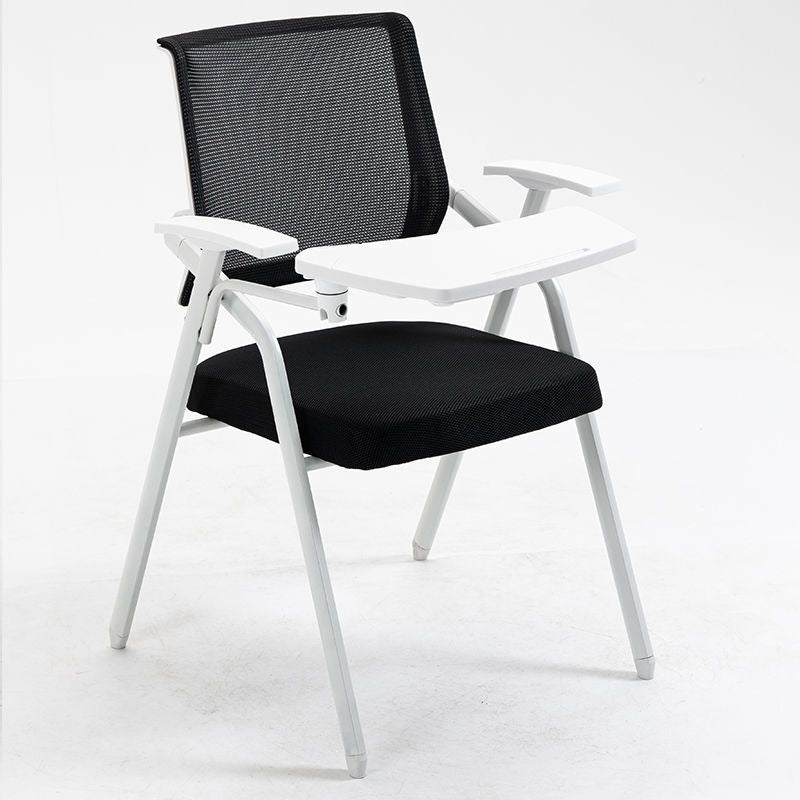 High-end training chair with tabletop, foldable with writing board, white office conference room desk and chair combo, conference chair