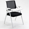High-end training chair with tabletop, foldable with writing board, white office conference room desk and chair combo, conference chair