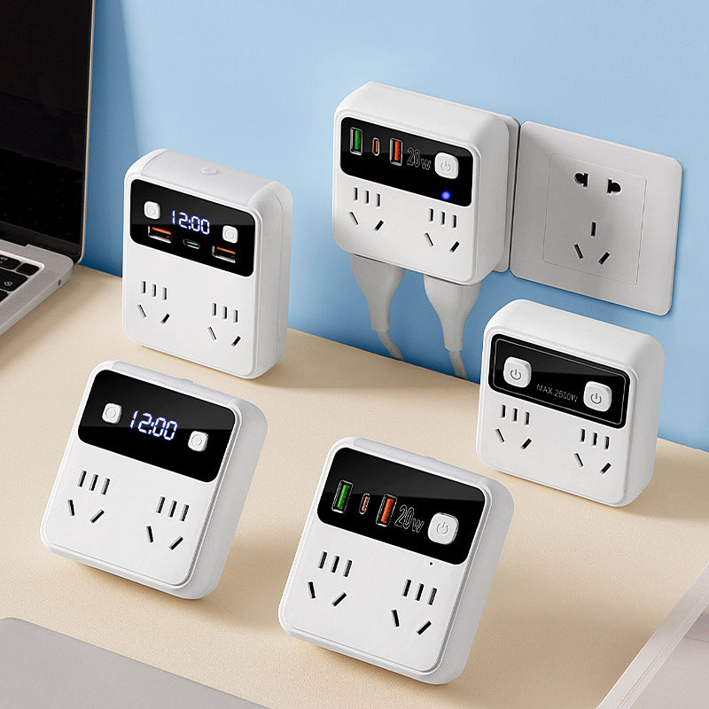 Socket converter for homeusb panel 86 square ultra-thin one to multi-hole slot expansion plug fast charging plug