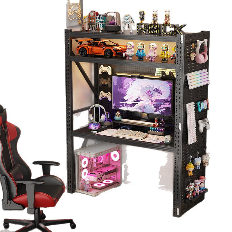 Computer desk for homesimple adjustable shelf e-sports table multi-layer storage rack with perforated board storage rack book table