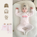 Baby comfort fleece set - high-waisted, belly-supporting, seamless, class a, extra thick, warm autumn/winter separates underwear set