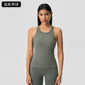 Spring/summer new racerback sports bra top for women - padded, slim-fit, sleeveless workout yoga top d25057