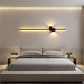 Wall lamp bench living room background wall grids modern casualnormcoreaccessible luxury one-shaped bedroom aisle bedside lamp