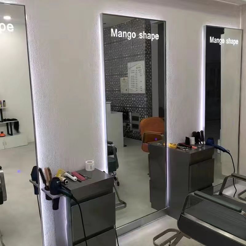 Hairdressing shop popular mirror wall-mounted hairdressing mirror table single-sided light mirror wall-mounted hair salon led mirror special smart