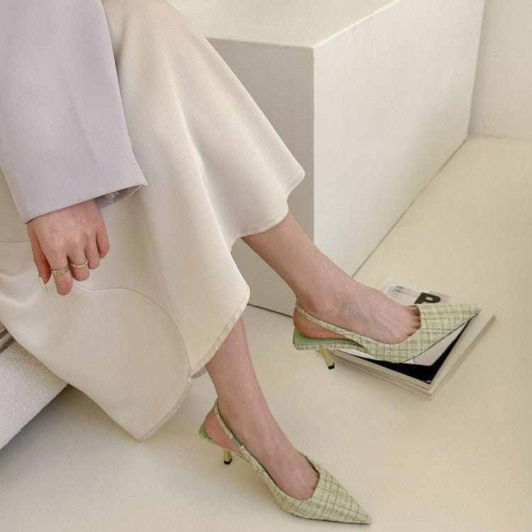 Xiaoxiangfeng pointed toe sandals for women 2024 new arrivalsummerfashioneasiest for matchflatsfashionfrenchelegant high heels