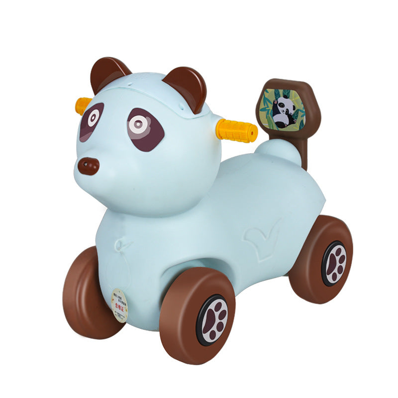 New children's red panda scooter 1-6 years old music light four-wheel anti-rollover balance car baby walker