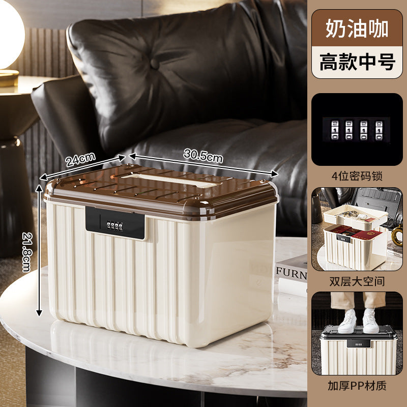 Password box with lock storage box, living room, bedroom, ID, pharmaceutical jewelry storage box, multi-specification layered storage box