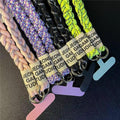 Three-strand braided thickened ponytail long crossbody rope can be carried by men and women outdoor handmade strong cable stitch mobile phone lanyard