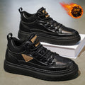 Men's winter fleece-lined warm martin boots, men's workwear leather shoes, trendy versatile cotton shoes, casual short boots, streetwear shoes