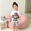 【matching family set】girls' sweet & cool pajama set - summer style, breathable short-sleeve loungewear for kids, matching family outfit, perfect for air-conditioned rooms
