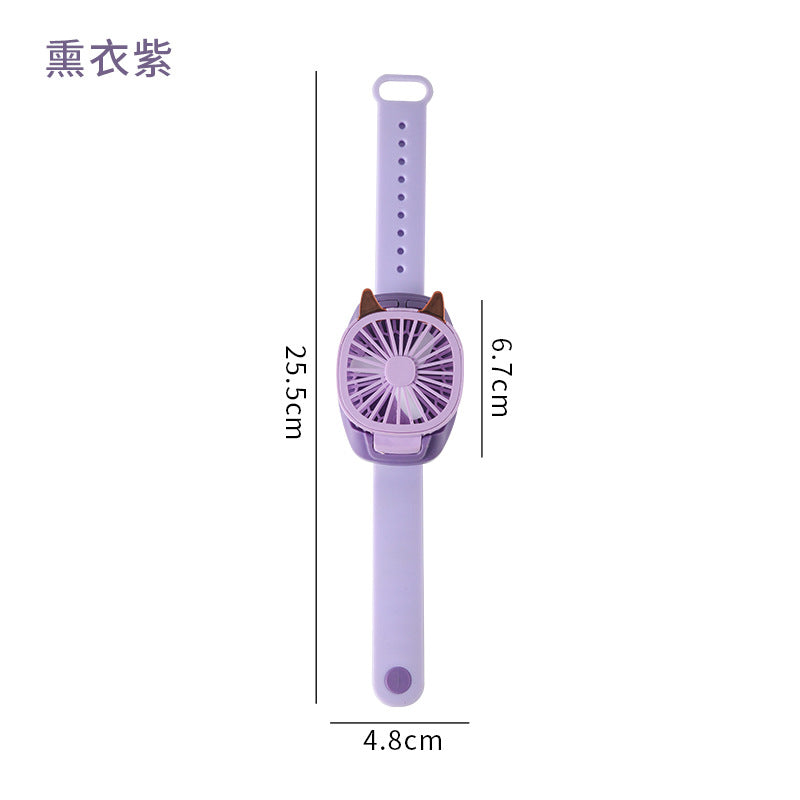 Children's day gift watch fan - mini usb rechargeable portable silent wrist fan for students