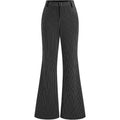 retrostripeshigh waistslimming look flared pants  spring new arrivalpolo collar shirttwo-piece set