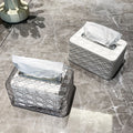 New arrivalaccessible luxury square rattan grids pattern tissue box classysense of design living room tissue box bathroom desktop spring adjustable