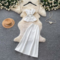 Light luxury elegance style whitetube top skirt two-piece set women's summerwork clothing style silmslimming lookelegantsuit