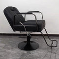 Reclining barber chair - professional salon hair cutting chair with swivel, perm & dyeing cap, stainless steel - ideal for barbershops & salons
