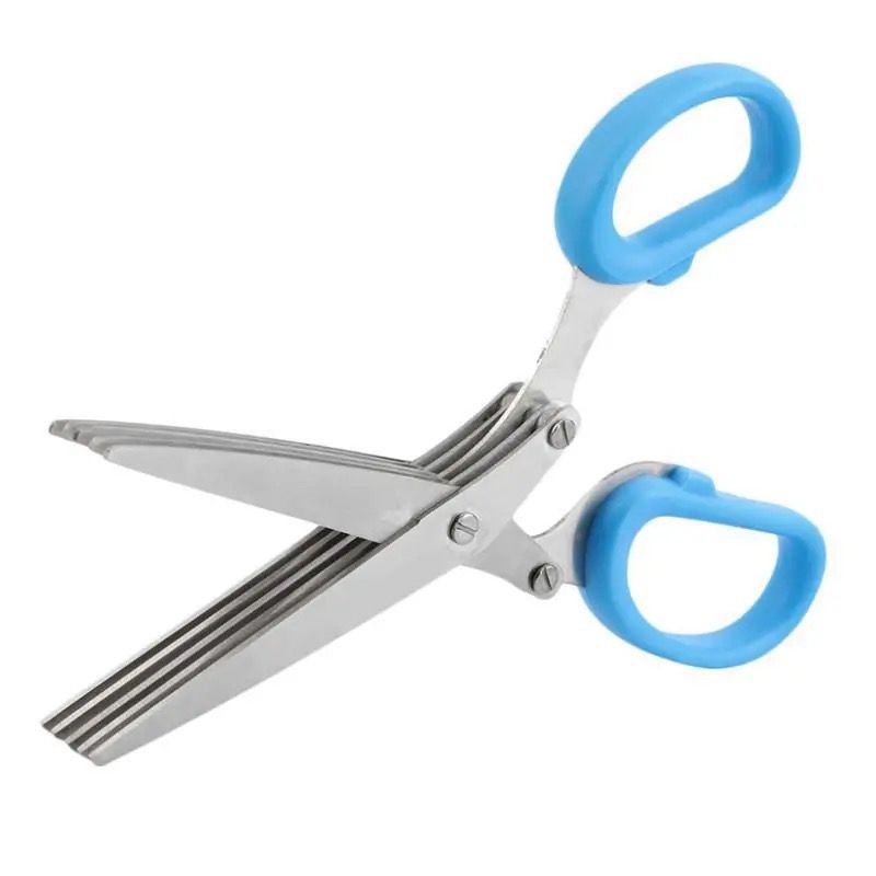Five-layer stainless steel scallion scissors, multi-functional, multi-layer seaweed complementary food scissors, shredded paper scissors, kitchen food scissors