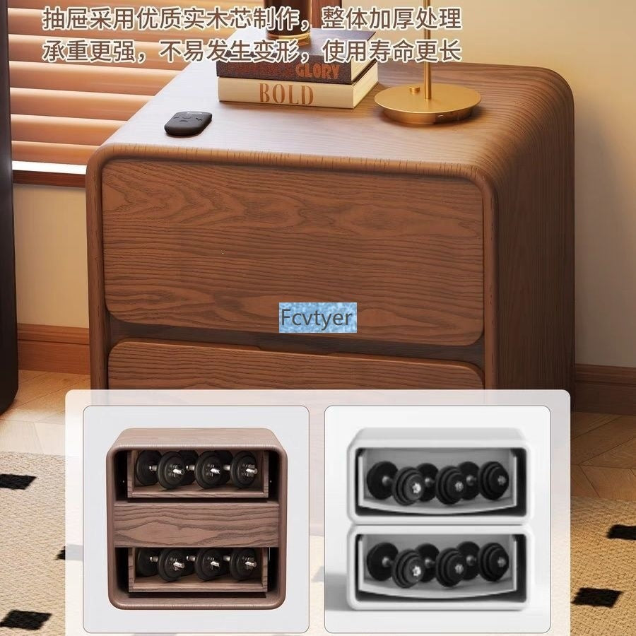 Langyu jia accessible luxury modern casual storage for home bedside cabinet bedroom narrow small ultra small leather leather solid wood