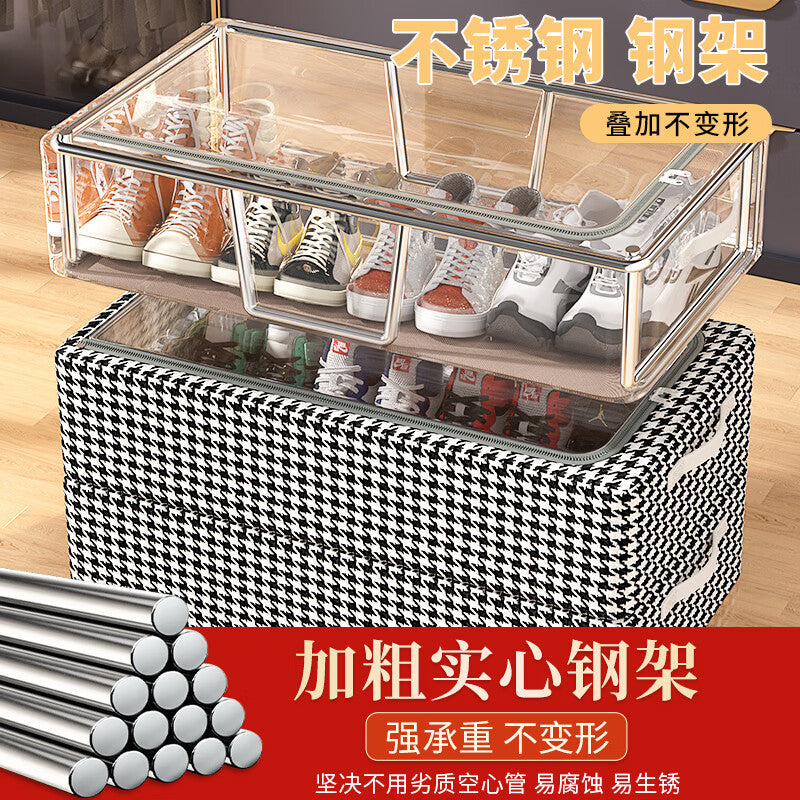 Shoe box, shoe storage, space-saving transparent shoe box, boots, shoe support, bed sole, foldable shoe cabinet, shoe rack.