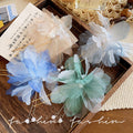Dead leaf butterfly hairpin retro chiffon flower pearl tassel u-shaped hairpin new chinoiserie hair accessories hair elegant headwear