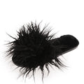 Slippers long hair fall and winter women open toe k-stylefashionbows fur one-line drag artificial fur wooden floor artificial fur