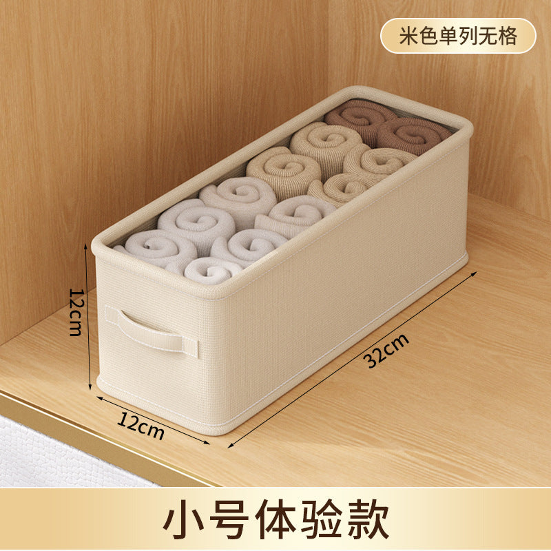 Double-row storage box for clothes, garments, and pants - wardrobe organizer with compartments, rectangular drawer, and layered design
